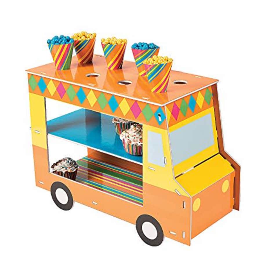 Fun Express Food Truck Cupcake Treat Stand - Food Truck Party Supplies (Includes Treat Cones) for $14