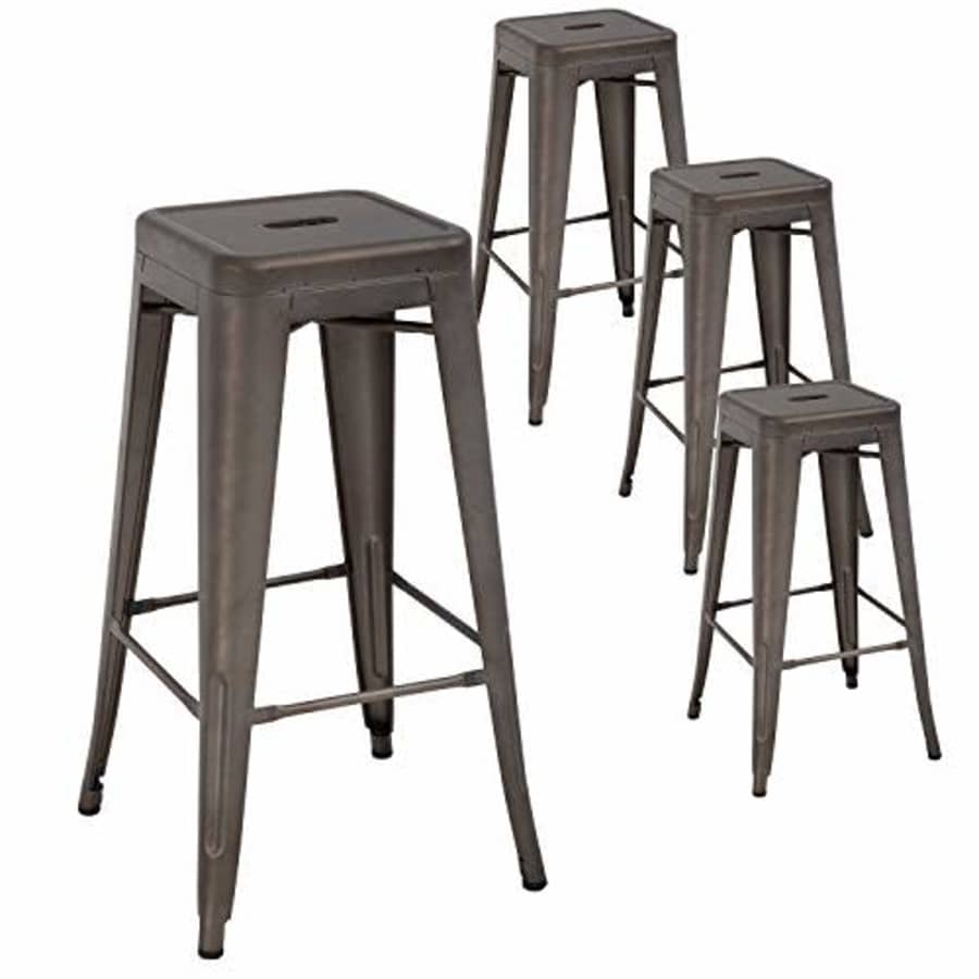 FDW Metal Bar Stools Set of 4 Counter Height Barstool Stackable Barstools 24 Inch 30 Inch Indoor for $109 FDW Metal Bar Stools Set of 4 Counter Height Barstool Stackable Barstools 24 Inch 30 Inch Indoor for $109
