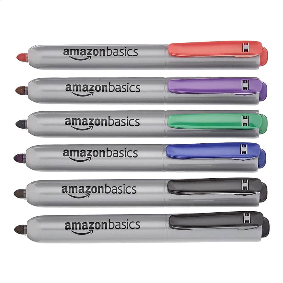 AmazonBasics Jumbo Retractable Permanent Marker 6-Pack for $7