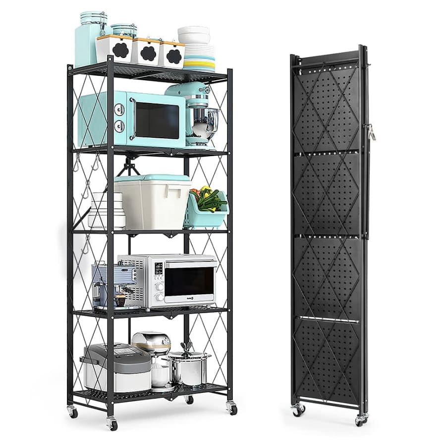 5-Tier Foldable Metal Shelving Unit for $50