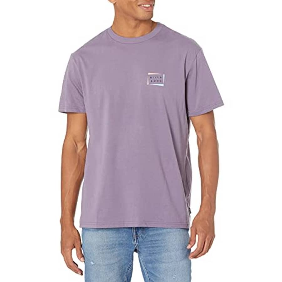 Billabong Men's Short Sleeve Logo Graphic T-Shirt, Purple Haze Diecut, S for $26