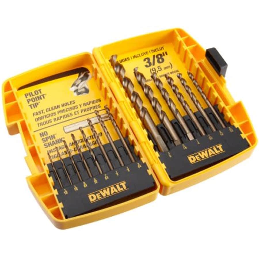 DEWALT DW1169 14-Piece Pilot-Point Twist Drill Bit Assortment for $15 DEWALT DW1169 14-Piece Pilot-Point Twist Drill Bit Assortment for $15
