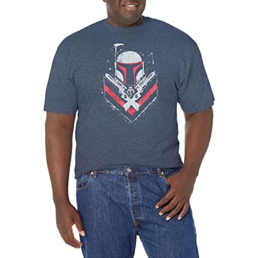 Star Wars Big & Tall Promises Men's Tops Short Sleeve Tee Shirt, Navy Blue Heather, XX-Large for $8