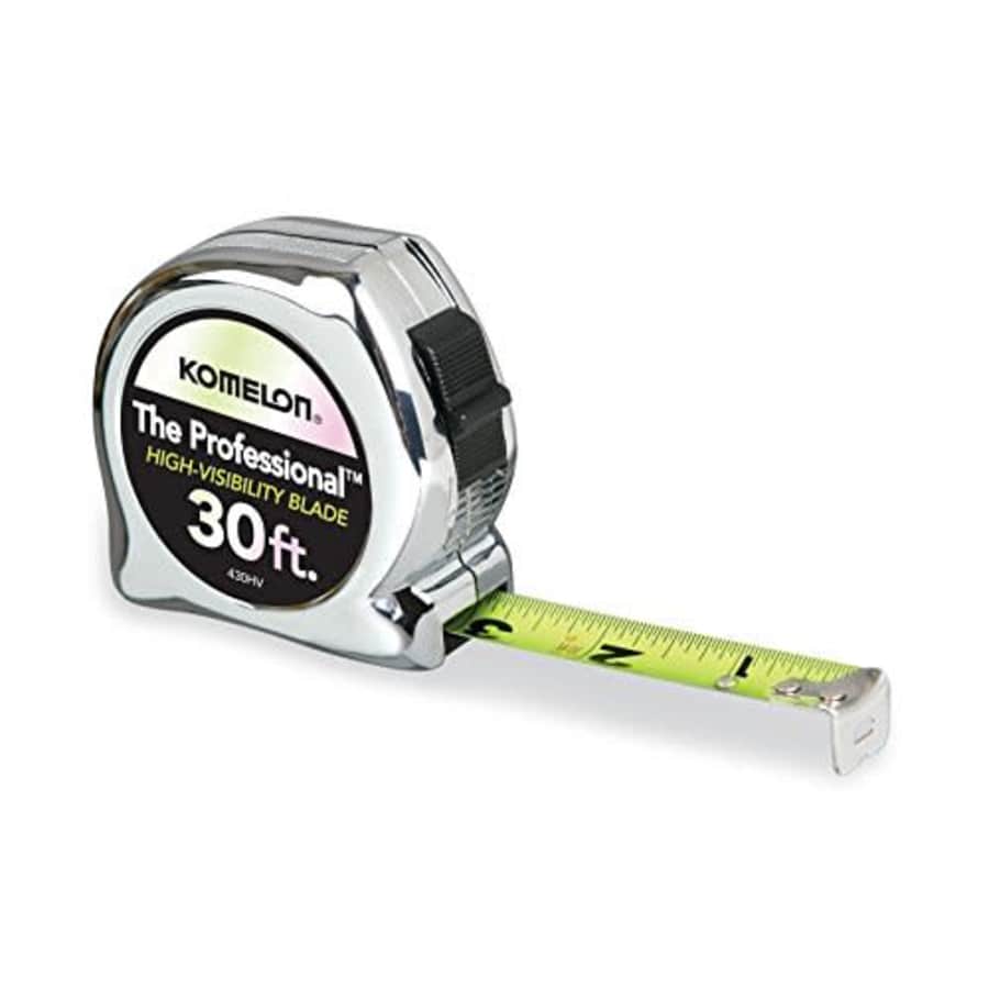 Komelon 430HV High-Visibility Professional Tape Measure, 30-Feet by 1-Inch, Chrome for $21