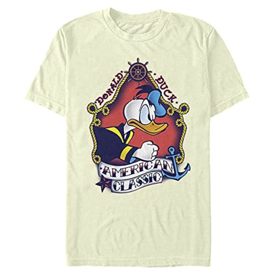 Disney Men's Characters Sailor Donald Flash T-Shirt, Cream, XX-Large for $11