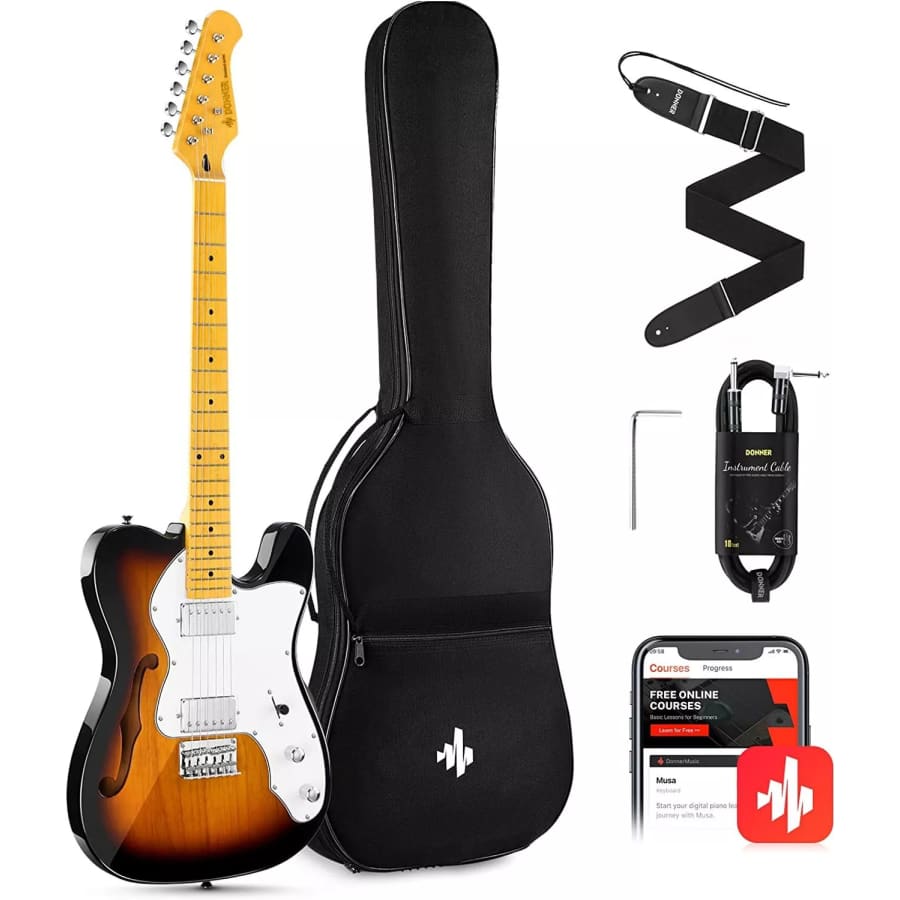 Donner DJC-1000 Jazz Tele Electric Guitar for $84