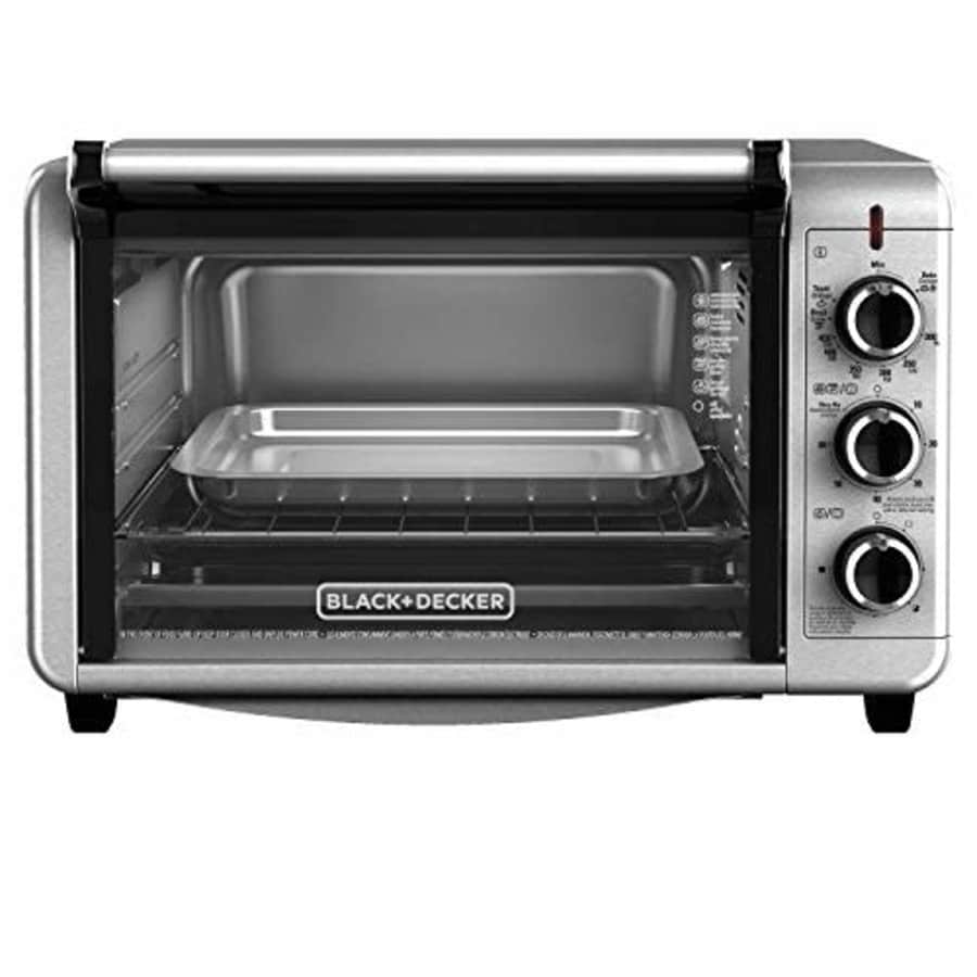 Black + Decker Black+Decker TO3210SSD 6-Slice Convection Countertop Toaster Oven, Silver for $90 Black + Decker Black+Decker TO3210SSD 6-Slice Convection Countertop Toaster Oven, Silver for $90