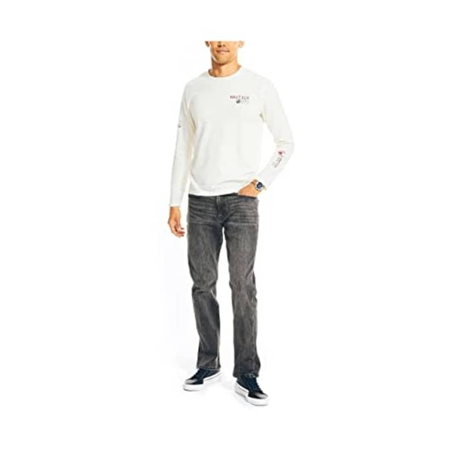 Nautica Men's Sustainably Crafted Graphic Long-Sleeve T-Shirt, Sail Cream, XX-Large for $15