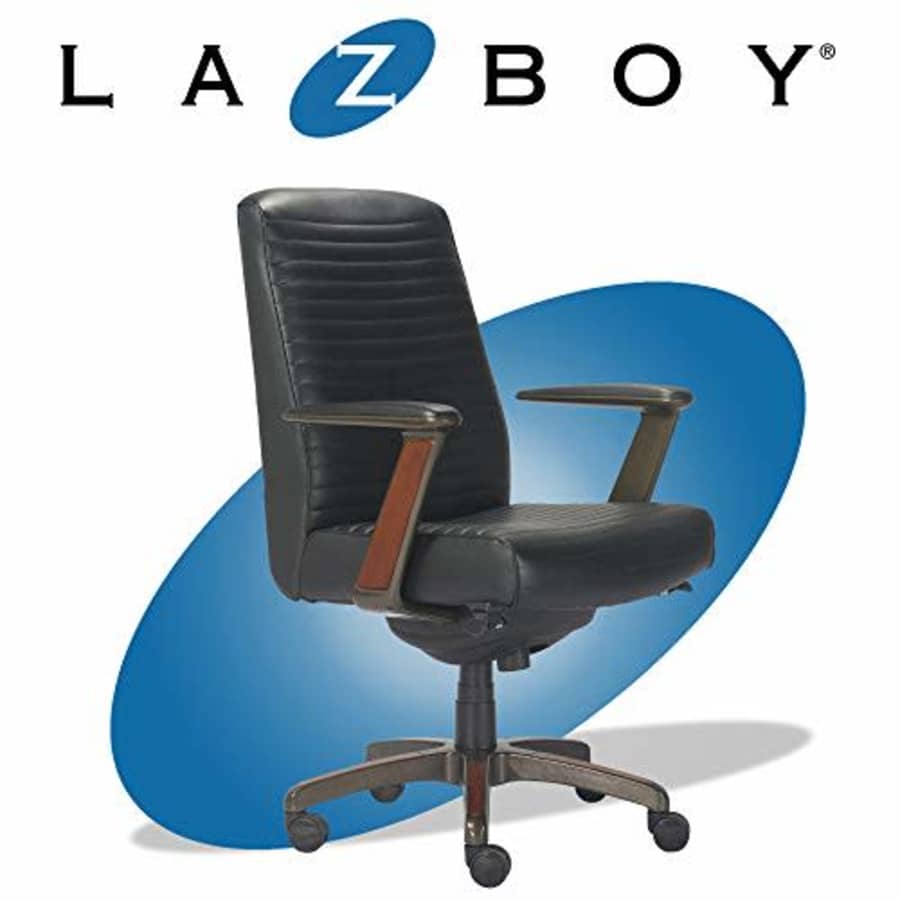 La-Z-Boy Emerson Modern Executive Office Chair with Rich Wood Inlay, Ergonomic High-Back Lumbar for $410