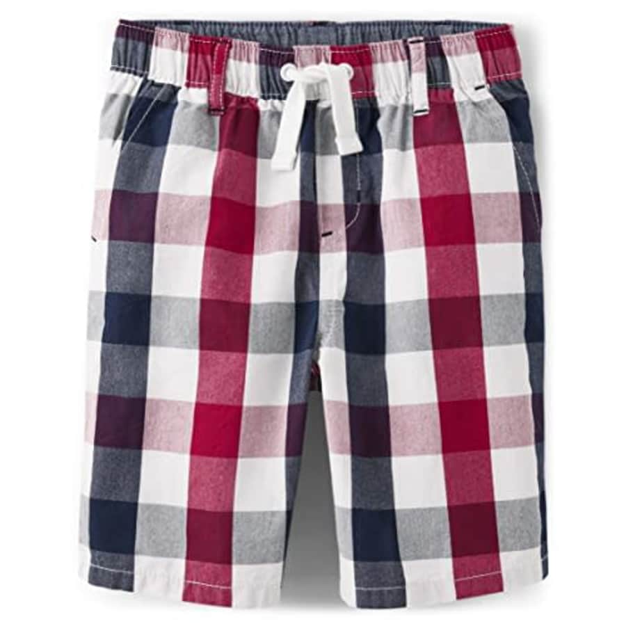 Gymboree Boys and Toddler Pull On Shorts, Red/White/Blue Plaid, 7 US for $9