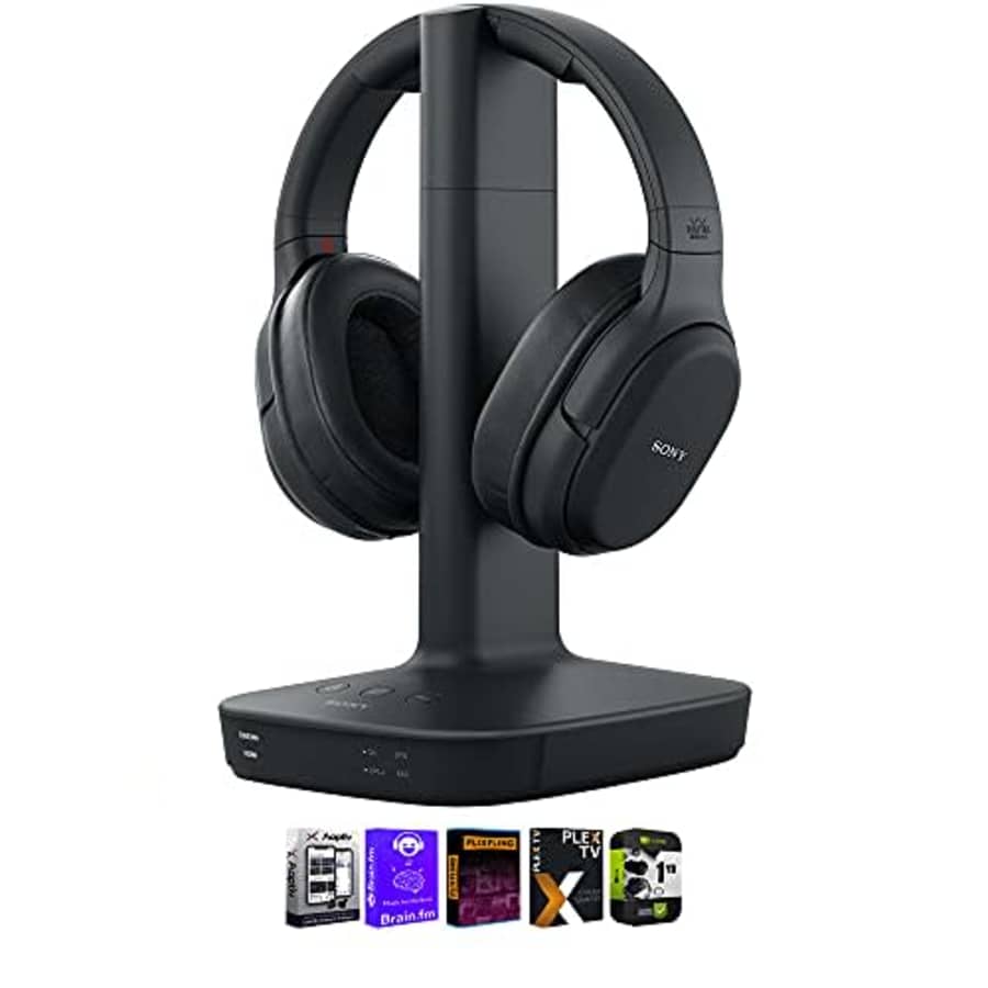 Sony WH-RF400 Wireless Home Theater Headphones Black Bundle with Tech Smart USA Audio Entertainment for $180
