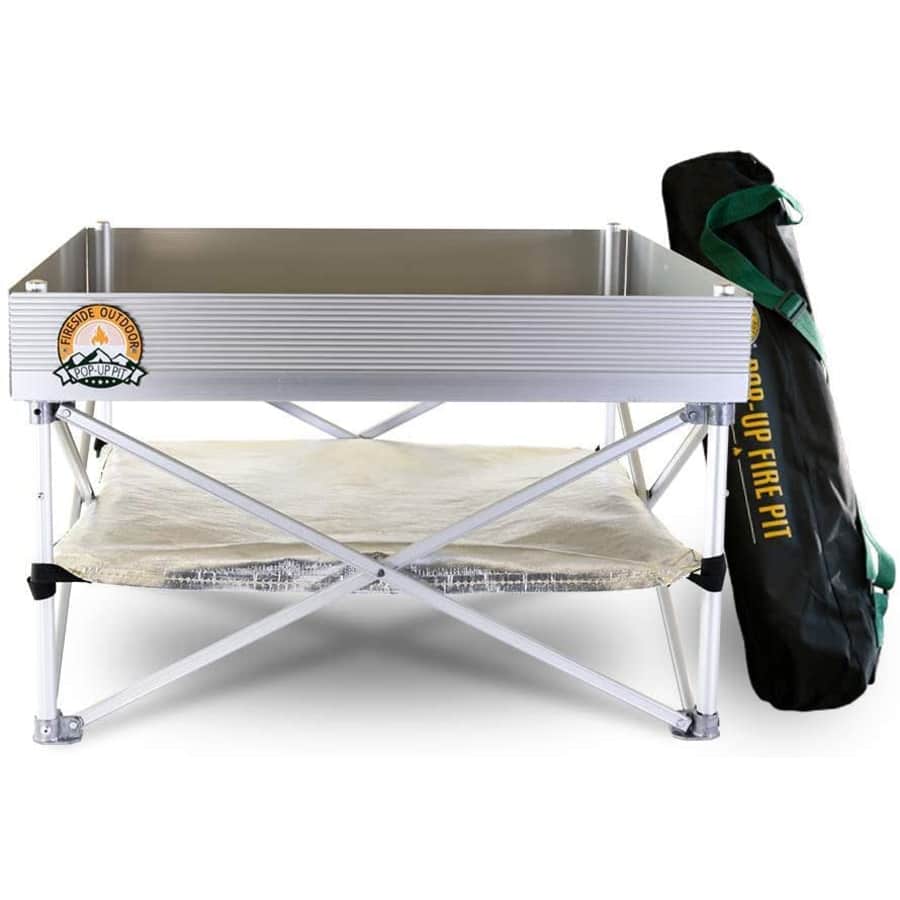 Fireside Outdoor Go Anywhere Pop-Up Fire Pit w/ Heat Shield for $119