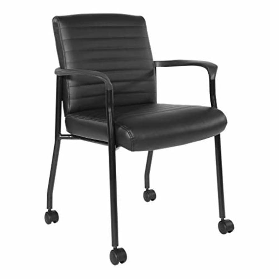 Office Star Faux Leather Guest Chair with Black Frame for $149 Office Star Faux Leather Guest Chair with Black Frame for $149