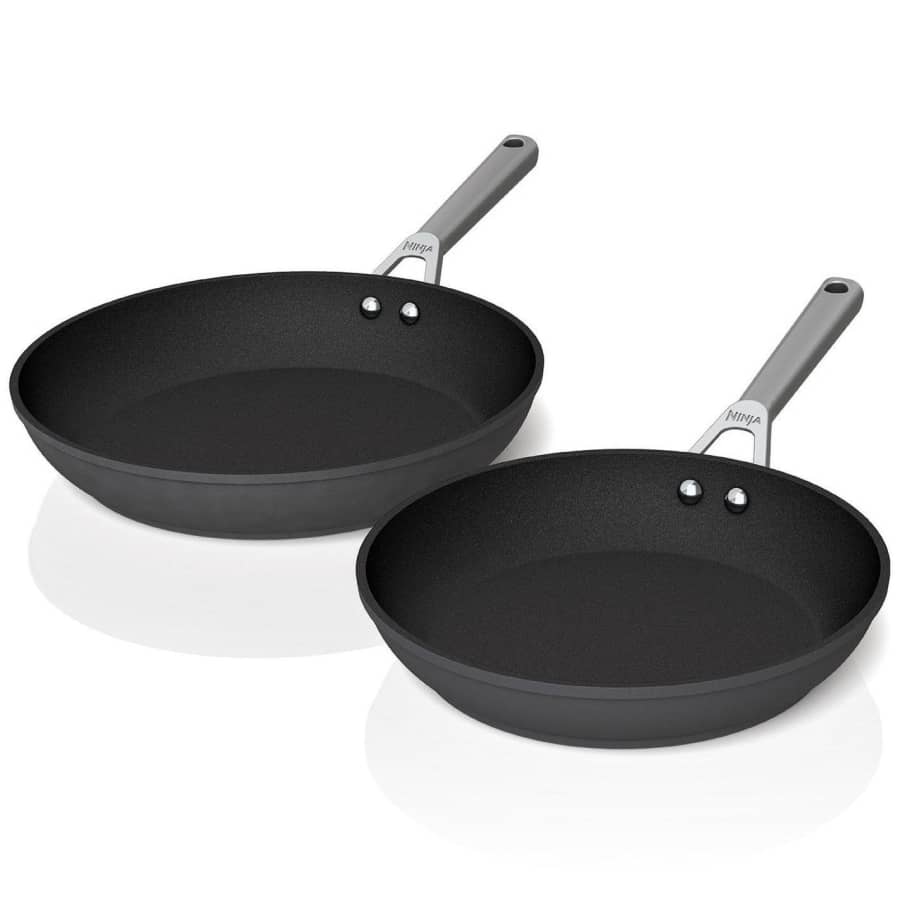 Ninja Foodi NeverStick Premium Hard-Anodized 10 1/4" & 12"Fry Pan Set for $80