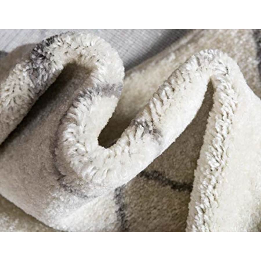 Unique Loom Trellis Frieze Collection Lattice Moroccan Geometric Modern Ivory Runner Rug (2' 0 x 8' for $37