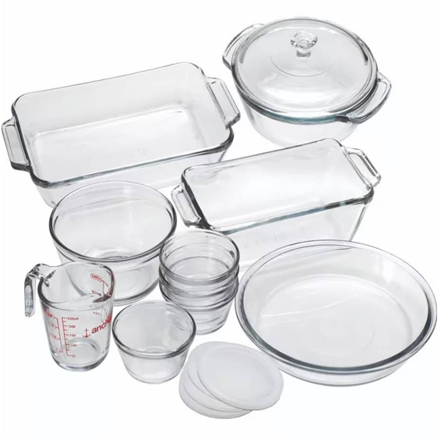 Anchor Hocking Oven Basics 15-Piece Glass Bakeware Set for $30