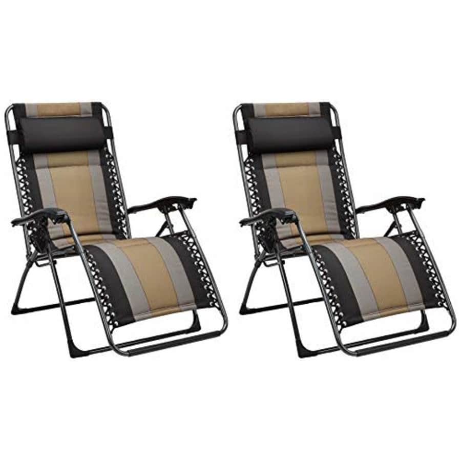 Amazon Basics Padded Zero Gravity Patio Chair - Black, 2-Pack for $190 Amazon Basics Padded Zero Gravity Patio Chair - Black, 2-Pack for $190