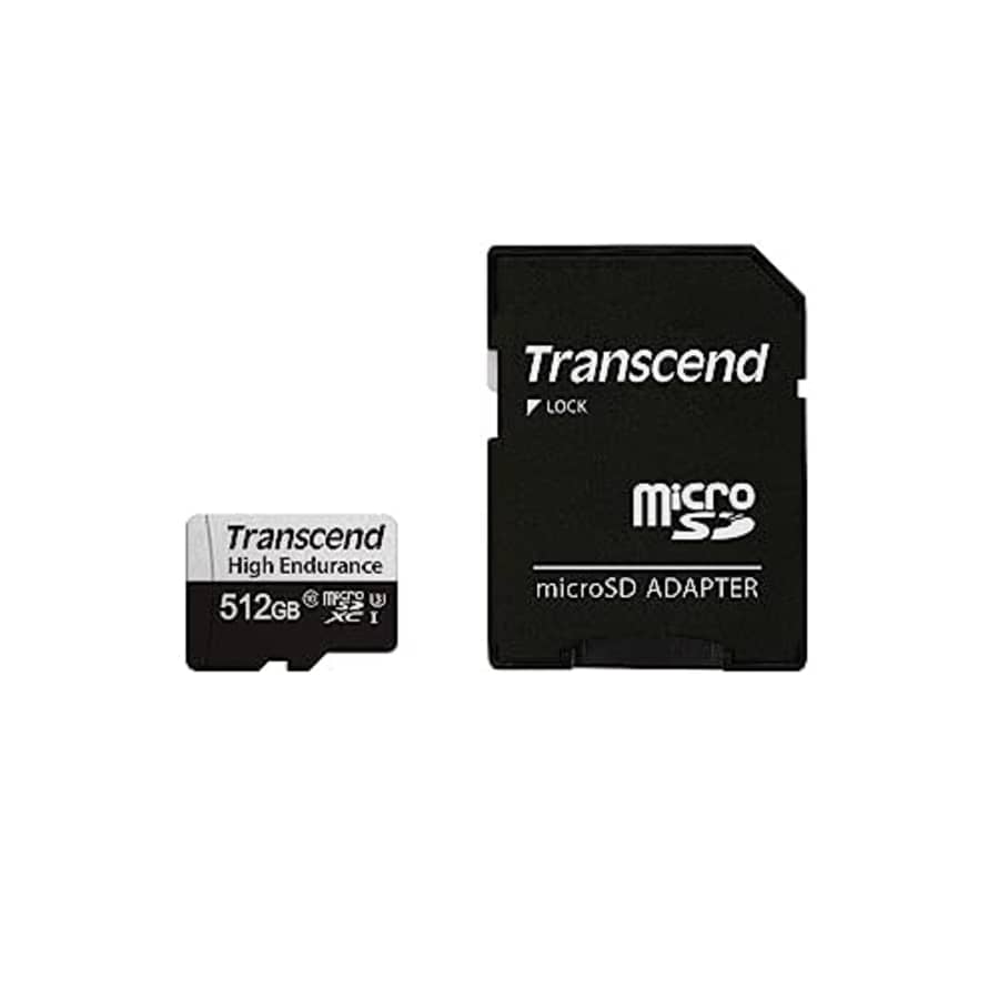 Transcend 512GB microSD w/Adapter UHS-I U3 High Endurance TS512GUSD350V for $72