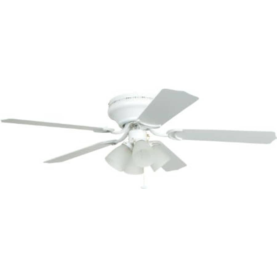 Craftmade BRC52WW5C Brilliante Hugger Fan Flush Mount 52" Ceiling Fan with LED Light Kit and Pull for $54