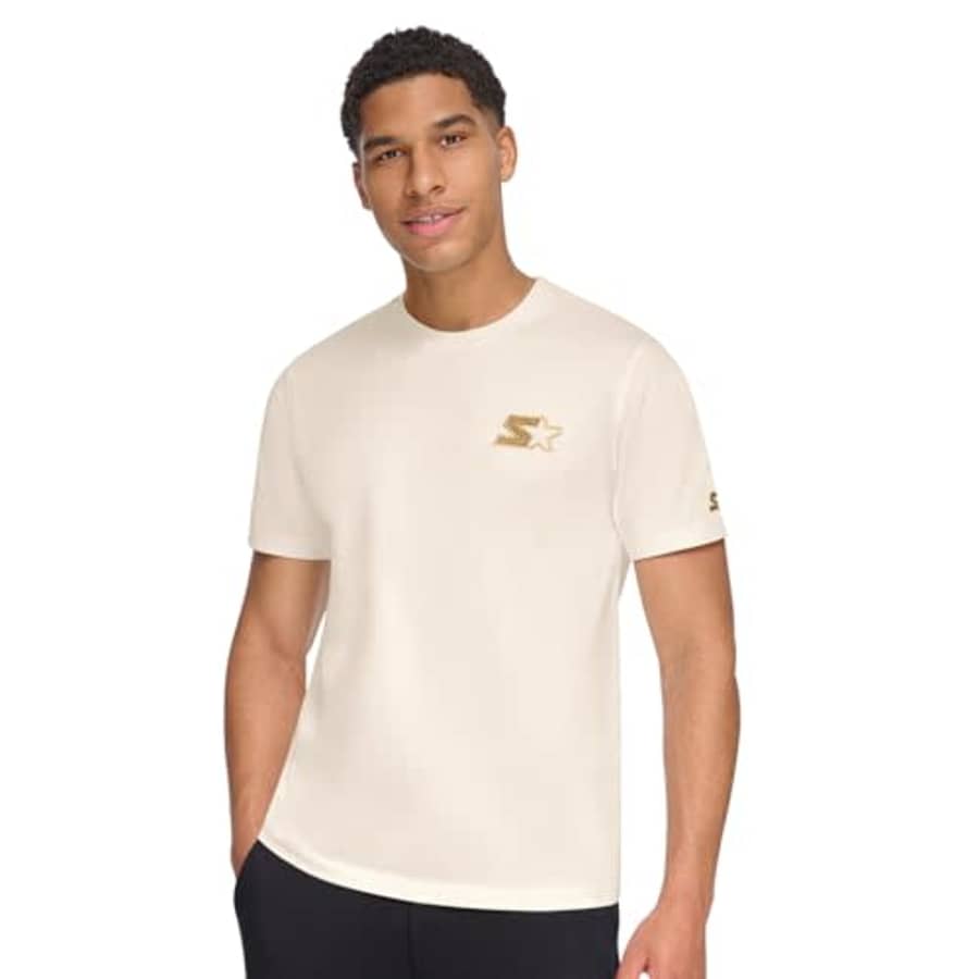 Starter Men's Soft Embriodered T-Shirt, Vintage White for $25 Starter Men's Soft Embriodered T-Shirt, Vintage White for $25