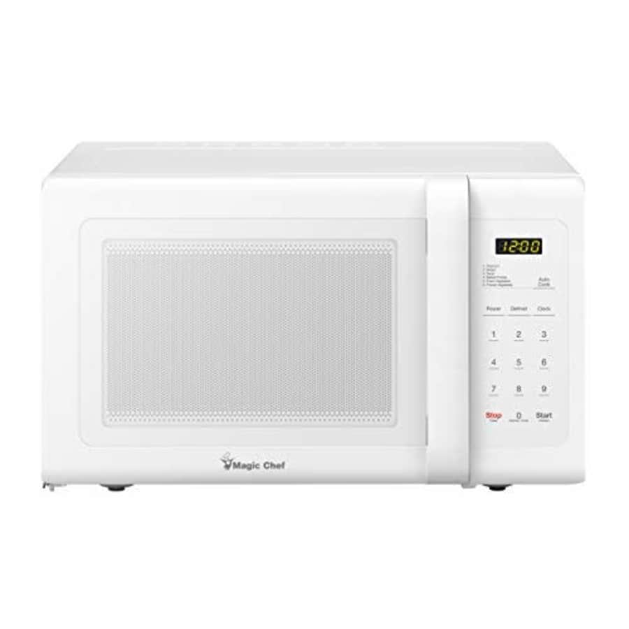 Magic Chef 0.9 Cu. Ft. 900W White Countertop Microwave Oven for $76