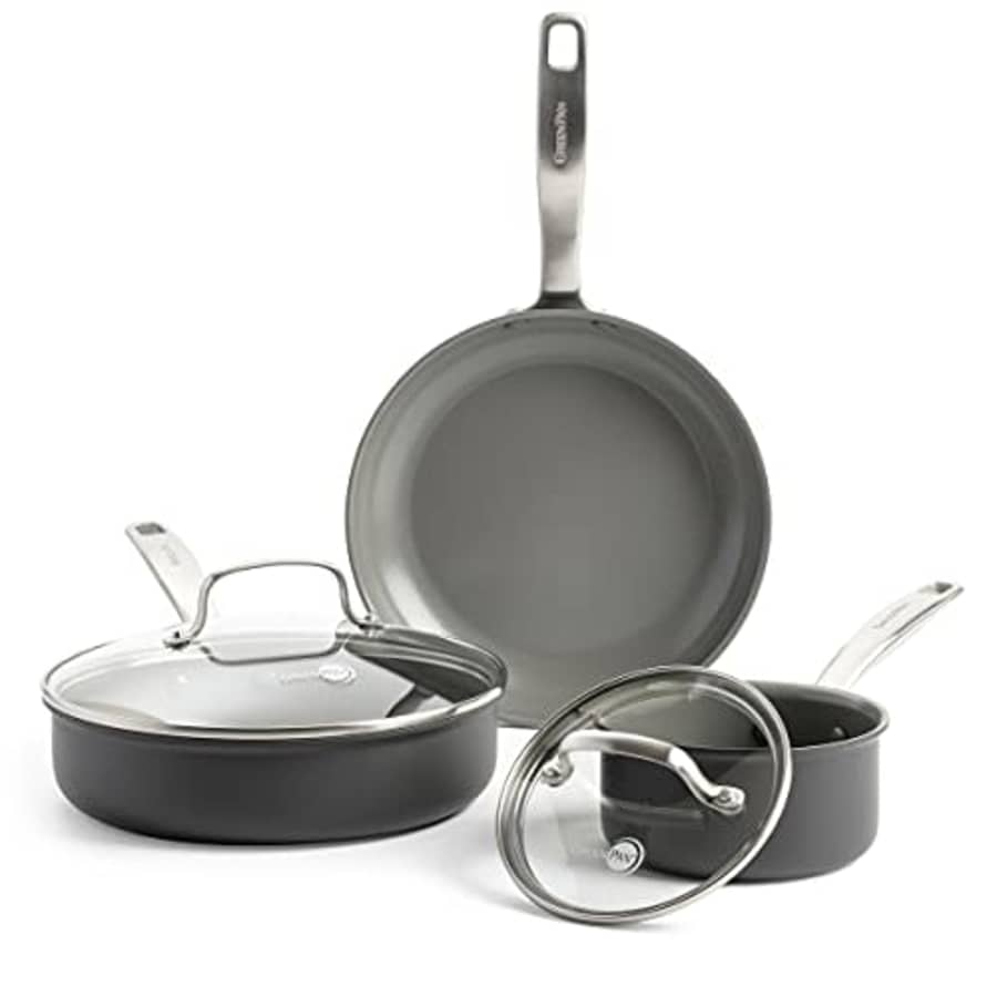 GreenPan Chatham Healthy Ceramic Nonstick, Cookware Pots and Pans Set, 5 Piece, Gray for $60 GreenPan Chatham Healthy Ceramic Nonstick, Cookware Pots and Pans Set, 5 Piece, Gray for $60