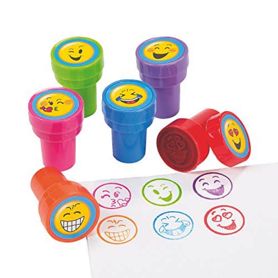Fun Express Emoji Stampers, Bulk Set of 24 - Classroom Supplies and Party Favor Handouts for $11 Fun Express Emoji Stampers, Bulk Set of 24 - Classroom Supplies and Party Favor Handouts for $11