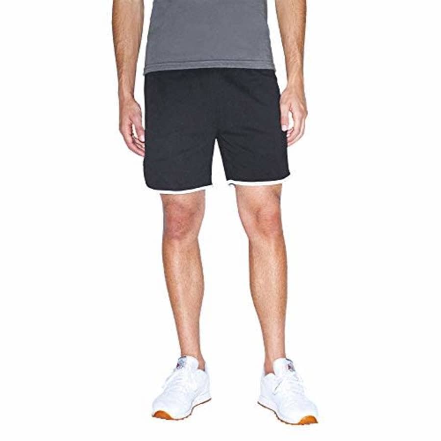 American Apparel Men's Interlock Basketball Shorts, Black/White, X-Small for $8