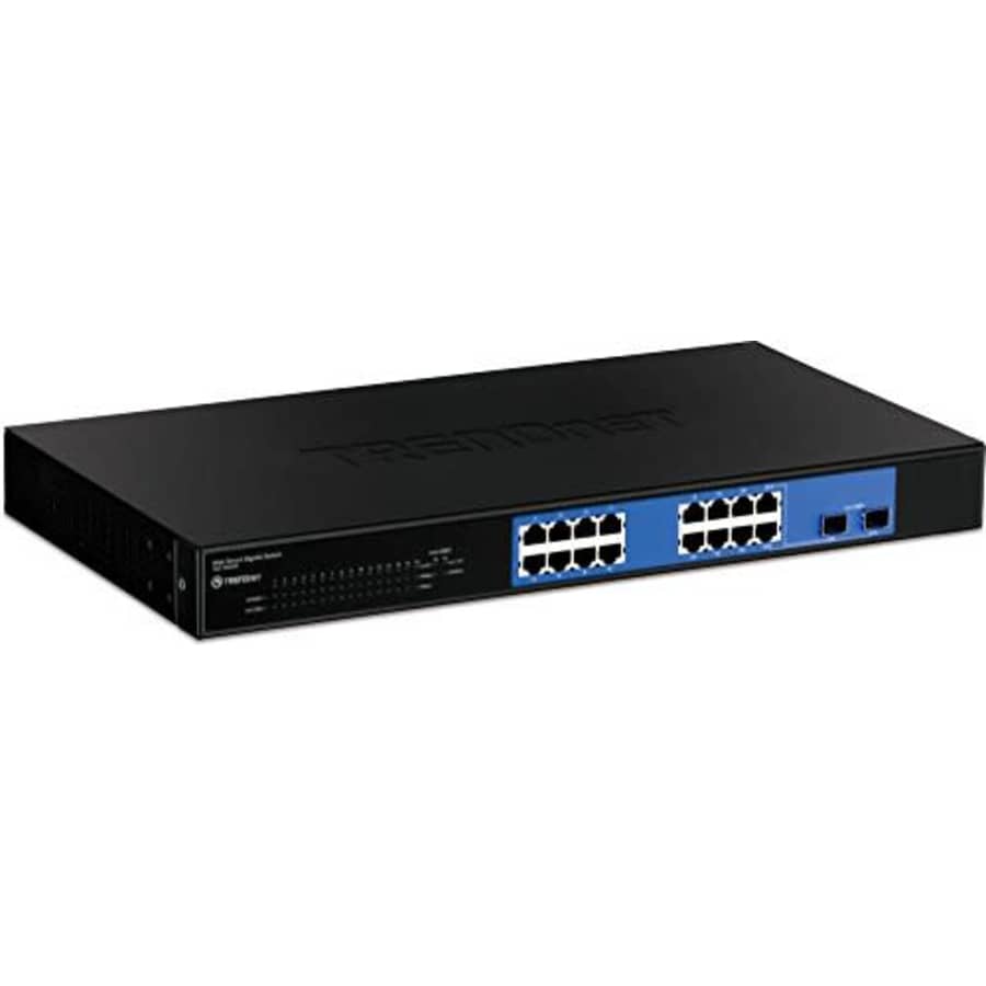 TRENDnet 16-Port 10/100/1000 Mbps Gigabit Web Smart Switch with 2 Shared SFP Slots, IPv6, Private & for $40 TRENDnet 16-Port 10/100/1000 Mbps Gigabit Web Smart Switch with 2 Shared SFP Slots, IPv6, Private & for $40