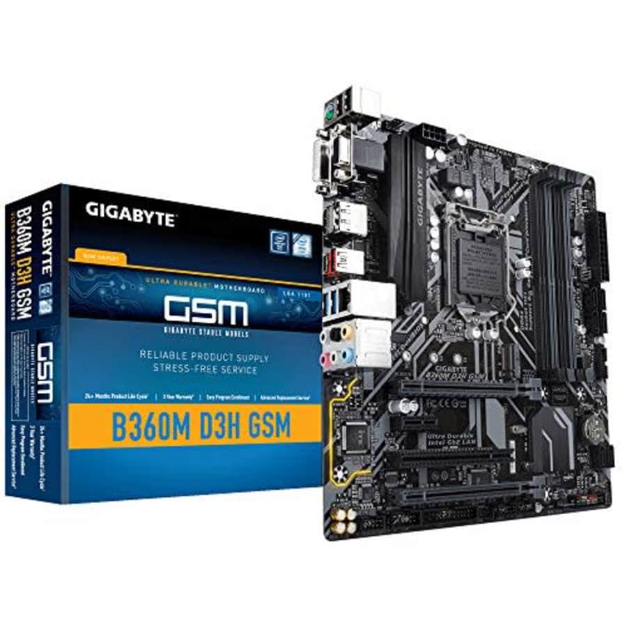 GIGABYTE B360M D3H GSM LGA1151/Intel B360/DDR4/Quad CrossFireX/SATA3&USB3.1/M.2/A&GbE/MicroATX for $109 GIGABYTE B360M D3H GSM LGA1151/Intel B360/DDR4/Quad CrossFireX/SATA3&USB3.1/M.2/A&GbE/MicroATX for $109