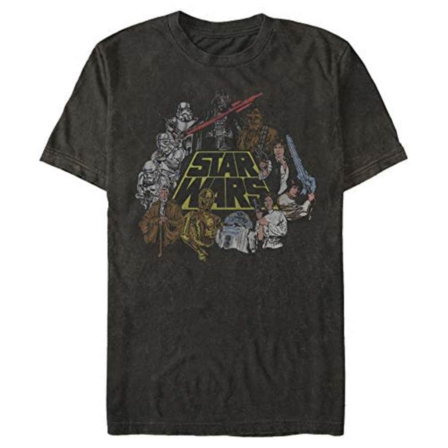 STAR WARS Men's T-Shirt, Black, XXX-Large for $9