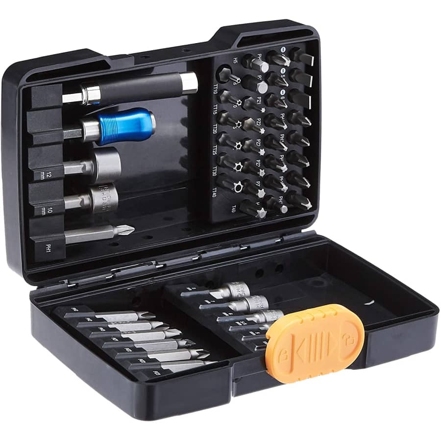 Amazon Basics 48-Pc. Screwdriver and Nut Driver Bit Set for $15 Amazon Basics 48-Pc. Screwdriver and Nut Driver Bit Set for $15