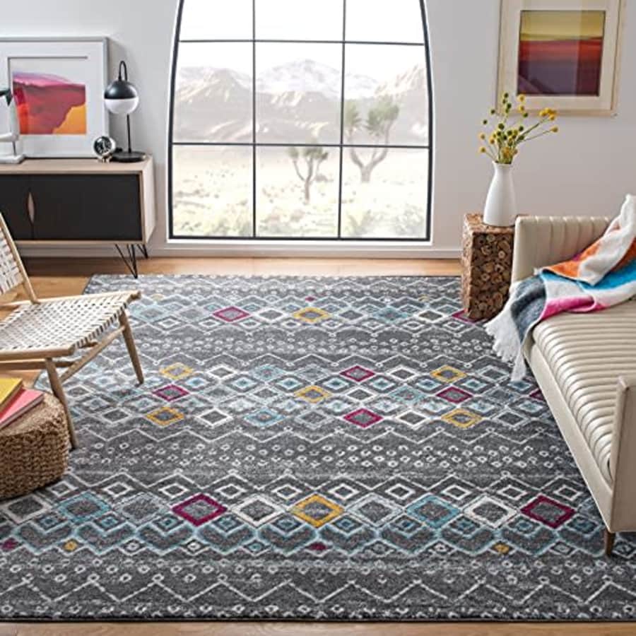 Safavieh Amsterdam Collection AMS108H Moroccan Boho Non-Shedding Stain Resistant Living Room for $103 Safavieh Amsterdam Collection AMS108H Moroccan Boho Non-Shedding Stain Resistant Living Room for $103