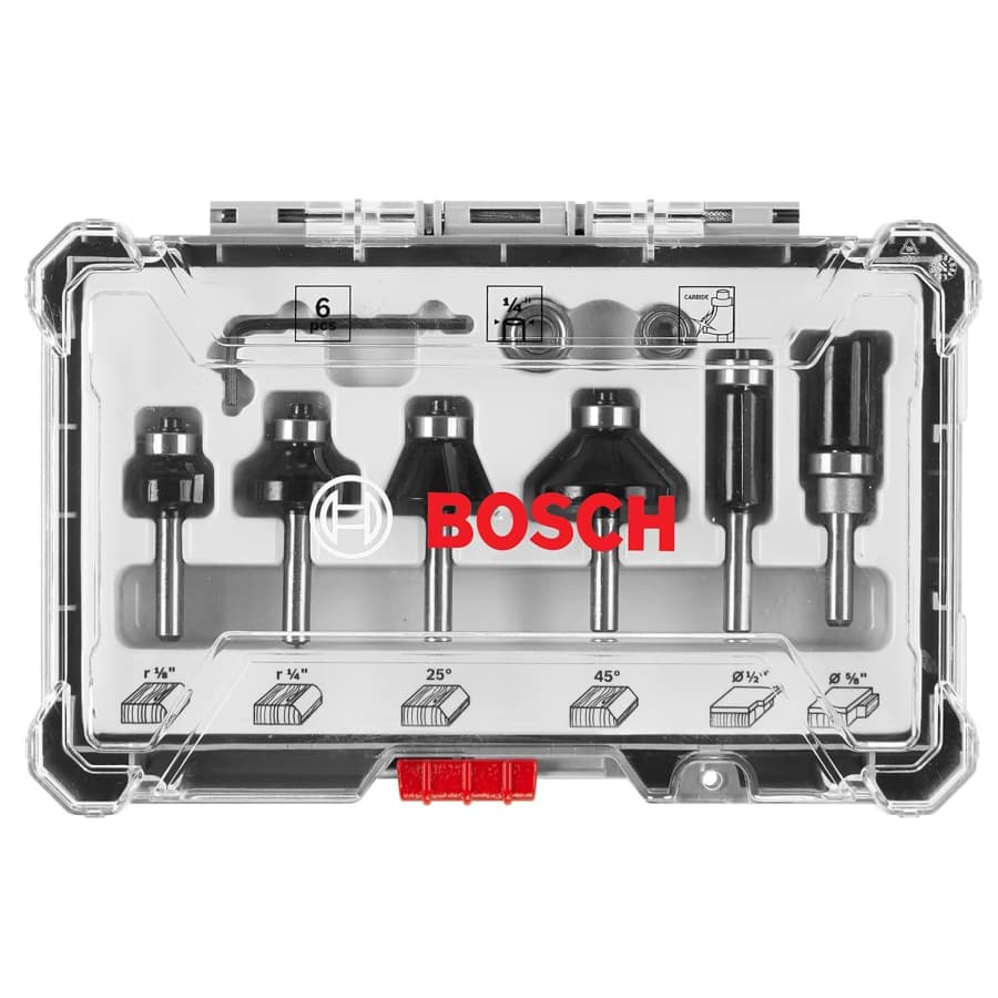 Bosch 6-Piece Carbide-Tipped Trim and Edging Router Bit Assorted Set: $30