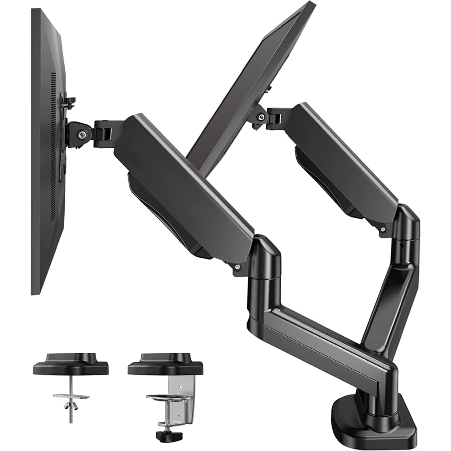 Huanuo Dual Monitor Arm for 13" to 27" Monitors for $60