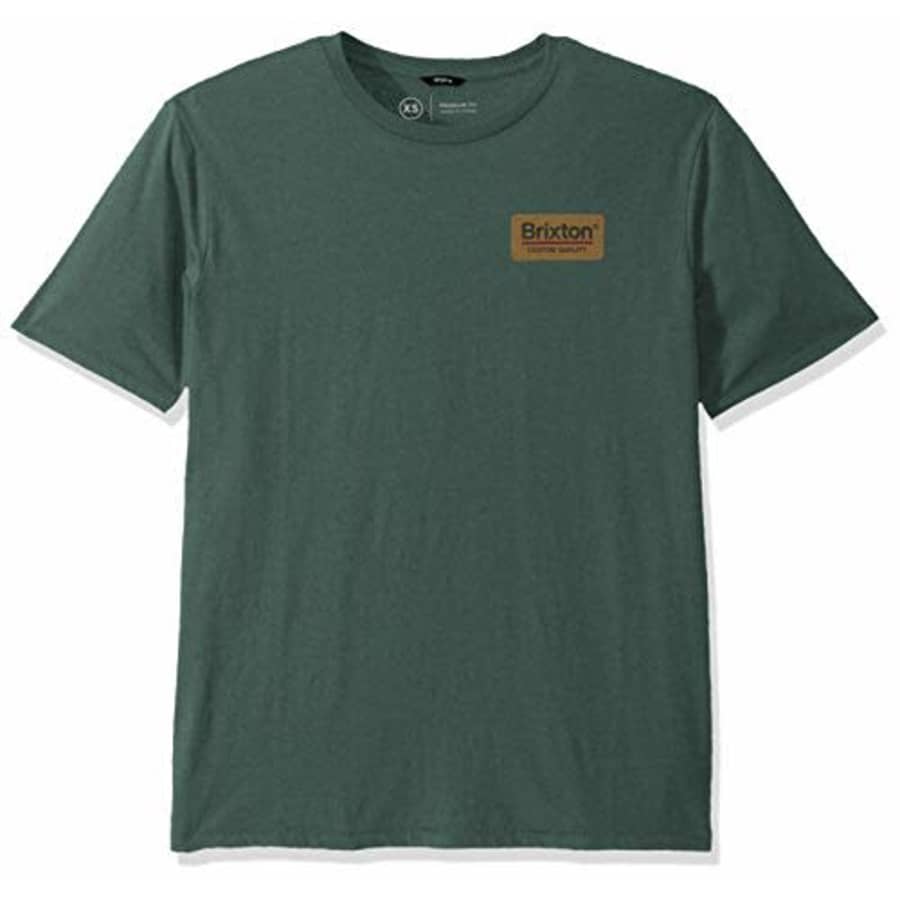 Brixton Men's Palmer Premium FIT Short Sleeve T-Shirt, Emerald/Gold, X-Small for $20 Brixton Men's Palmer Premium FIT Short Sleeve T-Shirt, Emerald/Gold, X-Small for $20