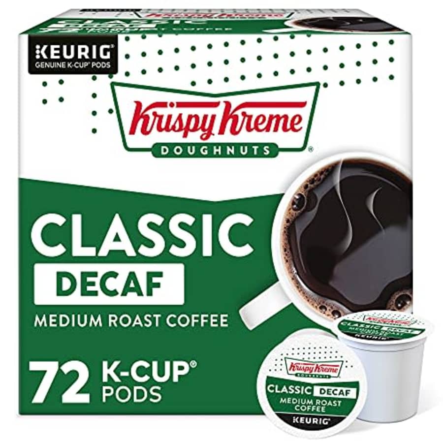 Krispy Kreme Classic Decaf, Single-Serve Keurig K-Cup Pods, Medium Roast Coffee, 72 Count for $39