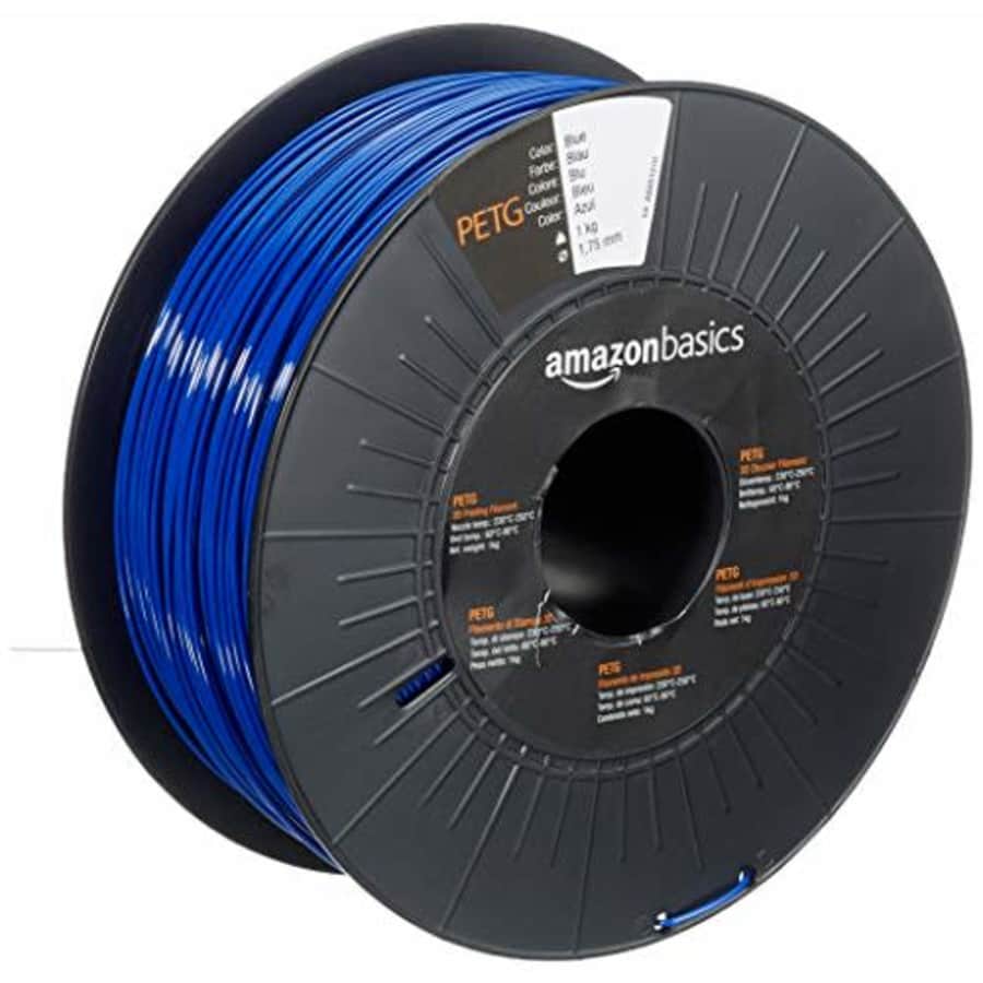 Amazon Basics PETG 3D Printer Filament, 1.75mm, Blue, 1 kg Spool for $27 Amazon Basics PETG 3D Printer Filament, 1.75mm, Blue, 1 kg Spool for $27