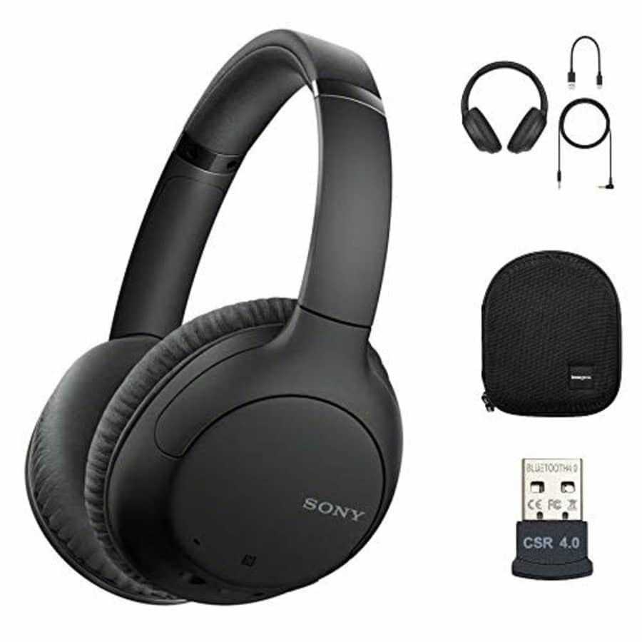 Sony WHCH710N Wireless Bluetooth Noise-Canceling Over-The-Ear Headphones (Black) with Knox Gear for $100
