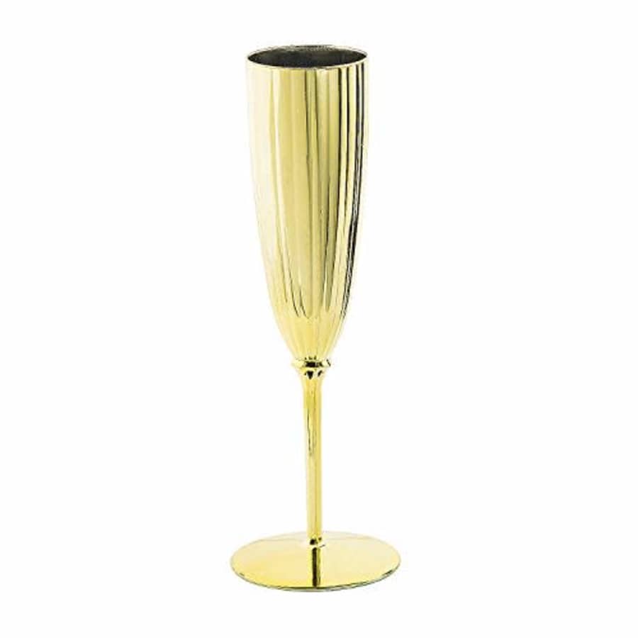 Fun Express Gold Metallic Plastic Champagne Flutes - Party Supplies - 12 Pieces for $21
