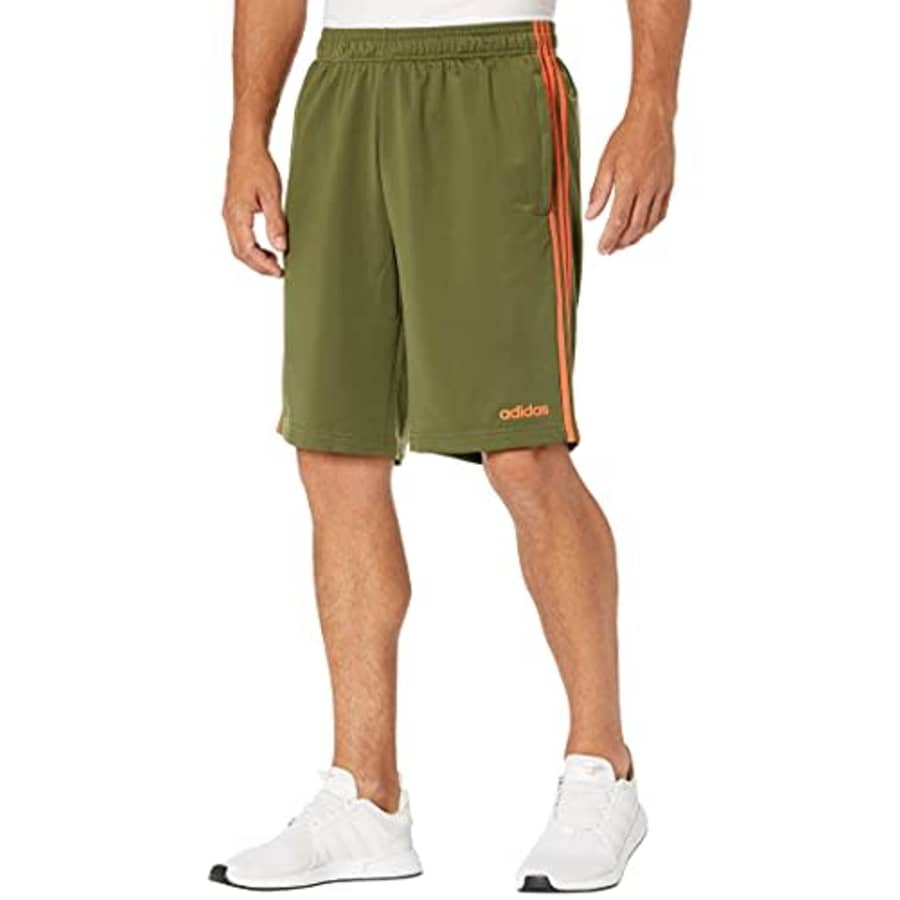 adidas Men's Standard Essentials 3-Stripes Shorts, Wild Pine, Large for $35
