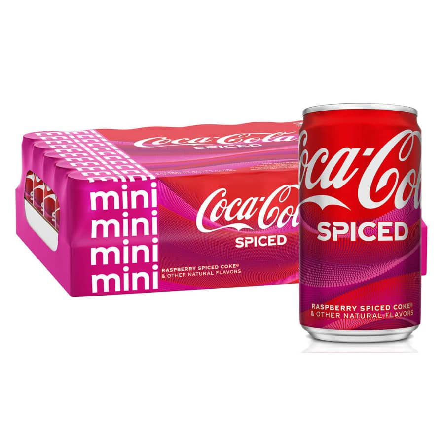 Coca-Cola Spiced Raspberry 7.5-oz. Mini Can 30-Pack for $11 for members Coca-Cola Spiced Raspberry 7.5-oz. Mini Can 30-Pack for $11 for members