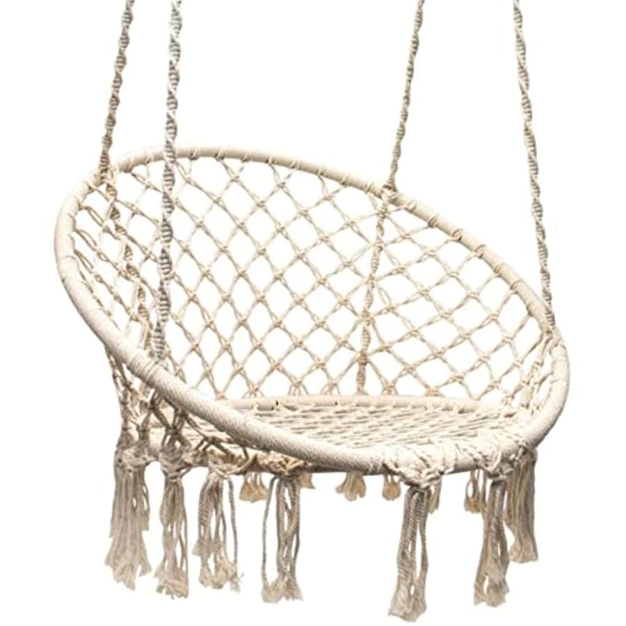 Sorbus Stylish Boho Swing Chair- Premium Cotton Celing Chair for Durability- Decorative Macrame for $57 Sorbus Stylish Boho Swing Chair- Premium Cotton Celing Chair for Durability- Decorative Macrame for $57