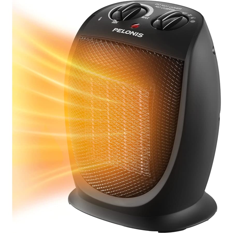 Pelonis 9" 900W/1,500W Space Heater for $33