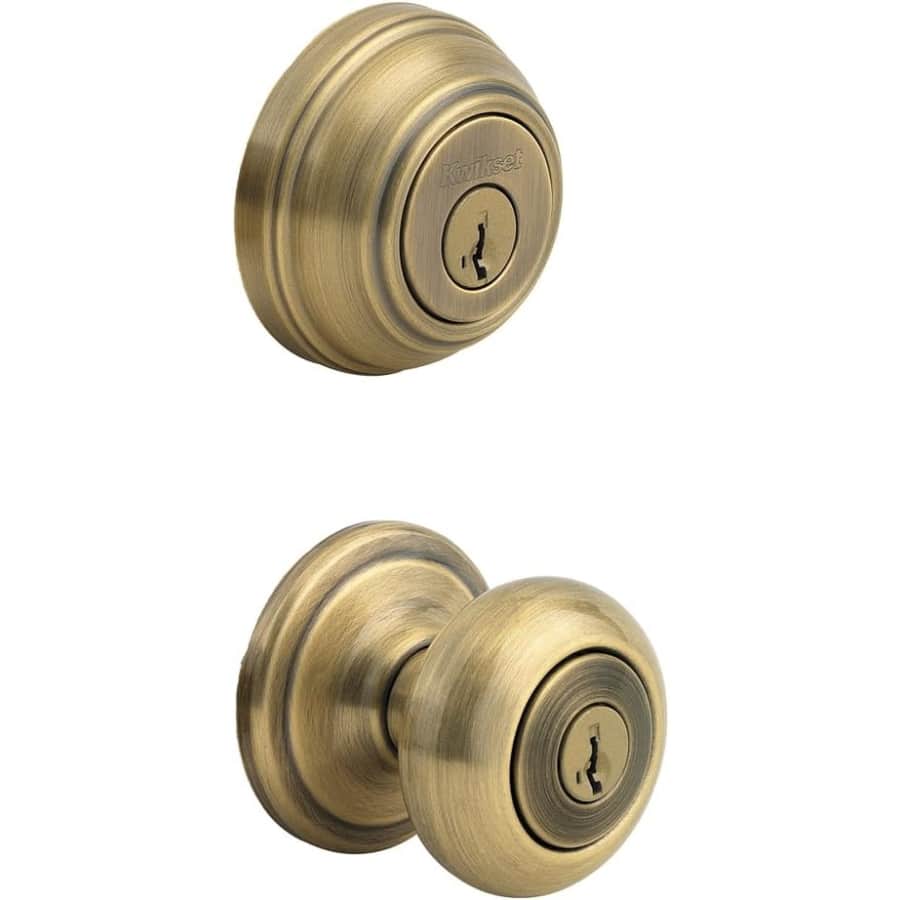 Kwikset Juno Keyed Entry Door Knob and Single Cylinder Deadbolt for $48