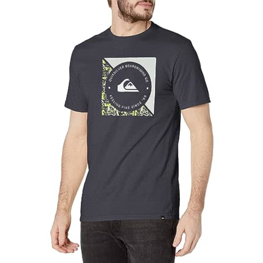 Quiksilver Men's Boardshort Linked Tee Shirt, Navy Blazer 233 for $30