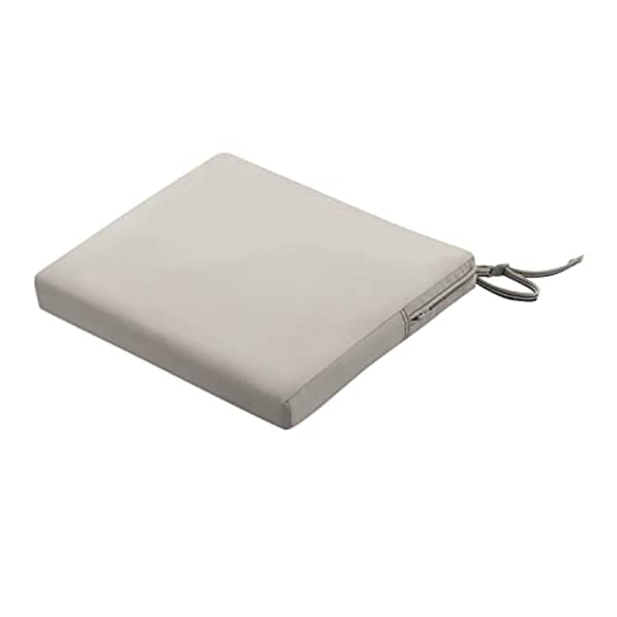 Classic Accessories Ravenna Water-Resistant Patio Chair Seat Cushion, 18 x 18 x 2 Inch, Mushroom for $44