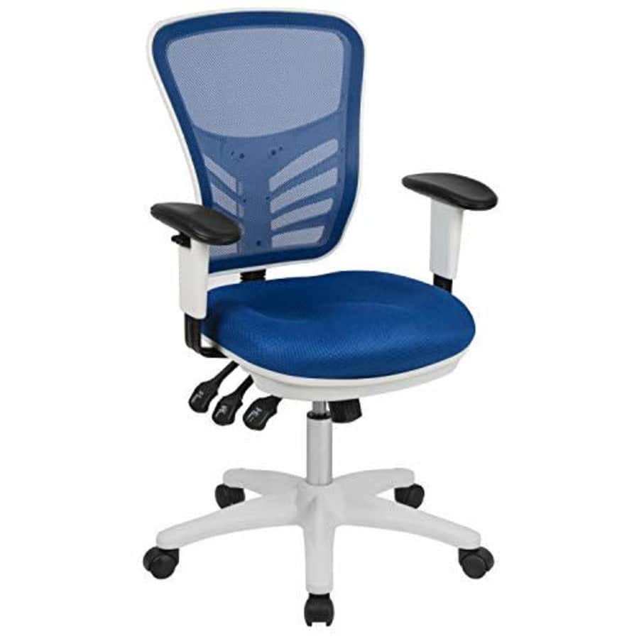 Flash Furniture Mid-Back Blue Mesh Multifunction Executive Swivel Ergonomic Office Chair with for $161