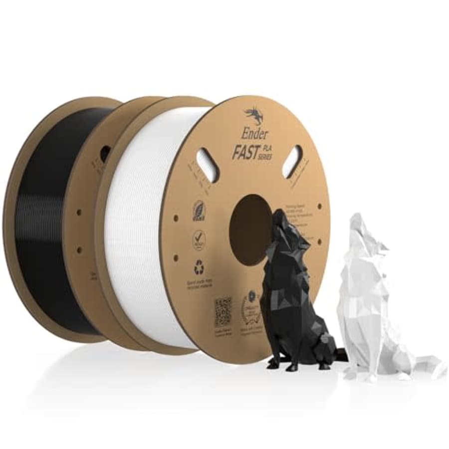 Creality 3D Printer Filament PLA 1.75mm, Ender Fast PLA Filament, 2 Pack 2.2 lb/1 kg, 300 mm/s for $40 Creality 3D Printer Filament PLA 1.75mm, Ender Fast PLA Filament, 2 Pack 2.2 lb/1 kg, 300 mm/s for $40