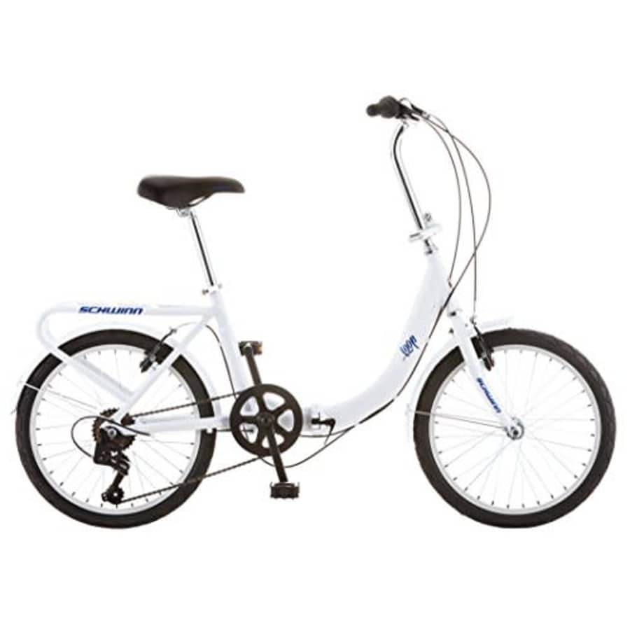 Schwinn Loop Adult Folding Bike, 20-inch Wheels, Rear Carry Rack, White for $274 Schwinn Loop Adult Folding Bike, 20-inch Wheels, Rear Carry Rack, White for $274